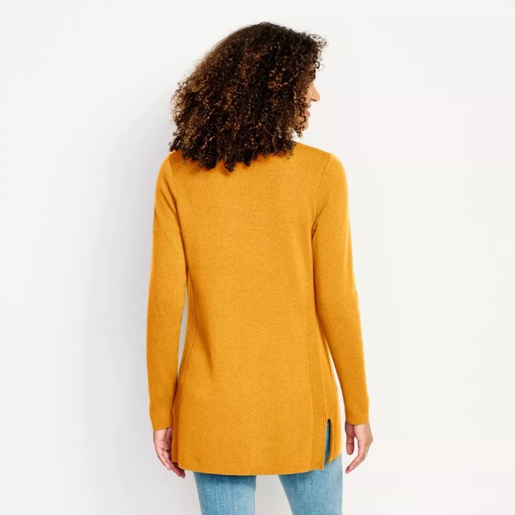 ORVIS SweaterAnyWear Eco-Friendly Merino-Blend Cardigan Gold Mustard M New - Picture 5 of 10